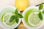 Mint Infusion Tea Tisane With Lemon Stock Photo