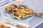 Grilled European Seabass With Potato Stock Photo