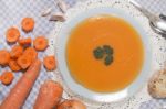 Homemade Carrot Soup Stock Photo