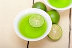 Green Lime Lemonade Stock Photo