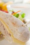 Tuna And Cheese Sandwich With Salad Stock Photo