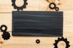 Blackboard To Be Written And Cogwheels Stock Photo