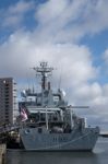 Cardiff Uk March 2014 - Hms Enterprises Docks At Cardiff Stock Photo