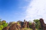 Ruins Of Phnom Bakheng Temple At Angkor Wat Complex Stock Photo