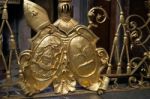 Religious Symbols On Display In St Vitus Cathedral In Prague Stock Photo