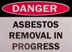 Asbestos Sign Stock Photo