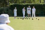 Lawn Bowls Match At Colemans Hatch Stock Photo