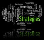 Strategies Word Shows Strategy Vision And Plan Stock Photo