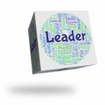 Leader Word Shows Authority Wordcloud And Text Stock Photo