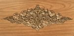 Flower Carved On Wood Stock Photo