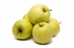 Pile Of Fresh And Healthy Yellow Apples Stock Photo