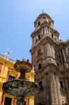 Malaga, Andalucia/spain - July 5 : Baroque Bishop's Palace Desig Stock Photo