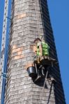 Horsted Keynes, Sussex/uk - October 8 : Steeplejack Working On T Stock Photo