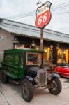 Old Vintage Car At Night Market, Srinakarin Road Stock Photo