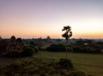 Sunrise Over Religious Temples Stock Photo