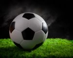 Soccer Football On Green Grass Stock Photo