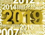 Twenty Nineteen Represents Happy New Year And Annual 3d Renderin Stock Photo