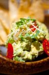 Avocado And Shrimps Salad Stock Photo