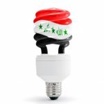 Iraq Flag On Energy Saving Lamp Stock Photo