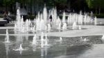 Person Standing In The Middle Of A Fountain In London Stock Photo