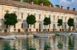 A Row Of Terraced Houses At Desenzano Del Garda Lake Garda Italy Stock Photo