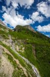 Waterfall In Glacier National Park Stock Photo