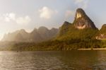 Karst Mountains Along The Li River Near Yangshuo, Guangxi Provin Stock Photo