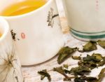 Refreshing Japanese Tea Means Break Time And Breaktime Stock Photo