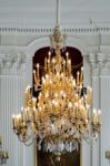 Chandelier At The Wilanow Palace In Warsaw Stock Photo