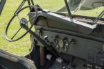 Interior Old American Ww2 Jeep Stock Photo