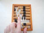 Manual Mechanical Abacus For Accounting And Financial Calculations Stock Photo