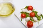 Vegetarian Caprese Salad Stock Photo