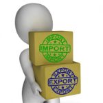 Import Export Boxes Mean Global Trade Importing And Exporting Stock Photo