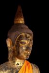 Buddha Statue Antiques With Black Background Stock Photo