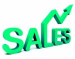 Sales Arrow Word Shows Business Or Commerce Stock Photo