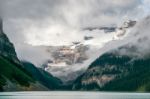 Mountains Surrounding Lake Louise Stock Photo