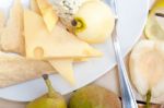 Fresh Pears And Cheese Stock Photo