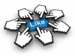 Like button around cursor Stock Photo