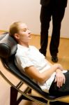 Psychiatrist Examining A Female Patient Stock Photo