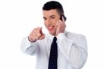 Businessman Attending An Important Call Stock Photo