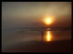 Horizontal Vintage Indian Boy Meeting Sunset On The Beach Postca Stock Photo