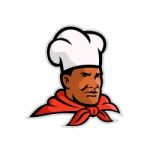 African American Chef Baker Mascot Stock Photo