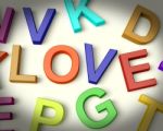 Love Written In Kids Letters Stock Photo