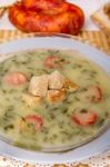 Traditional Portuguese Soup, Caldo Verde Stock Photo