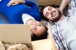 Young Couple Moving In New Home Stock Photo