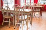 Single Vintage White Kitchen Chair Stock Photo