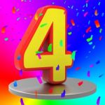 Birthday Fourth Indicates Happy Anniversary And Anniversaries Stock Photo