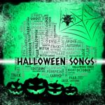 Halloween Songs Shows Trick Or Treat And Acoustic Stock Photo