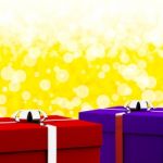 Gift Boxes With Bokeh Background Stock Photo