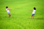 Tug Of War Between Two Girls Stock Photo